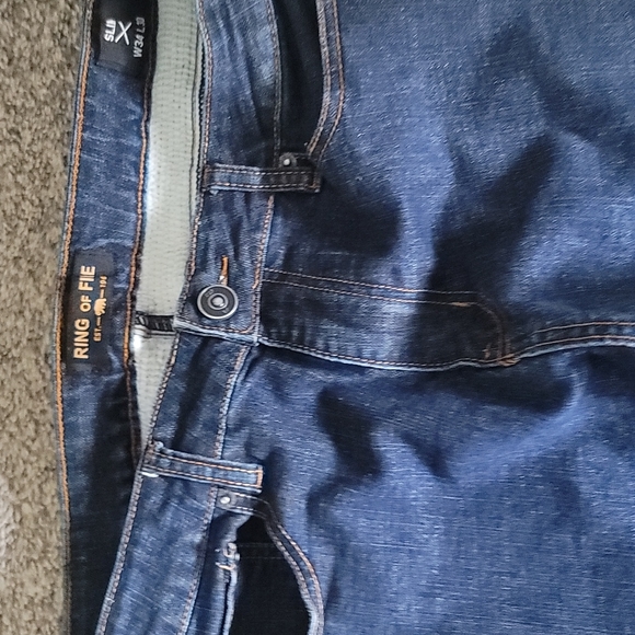 STUNNING RING OF FIRE SLIM BIKER JEANS - Picture 3 of 7